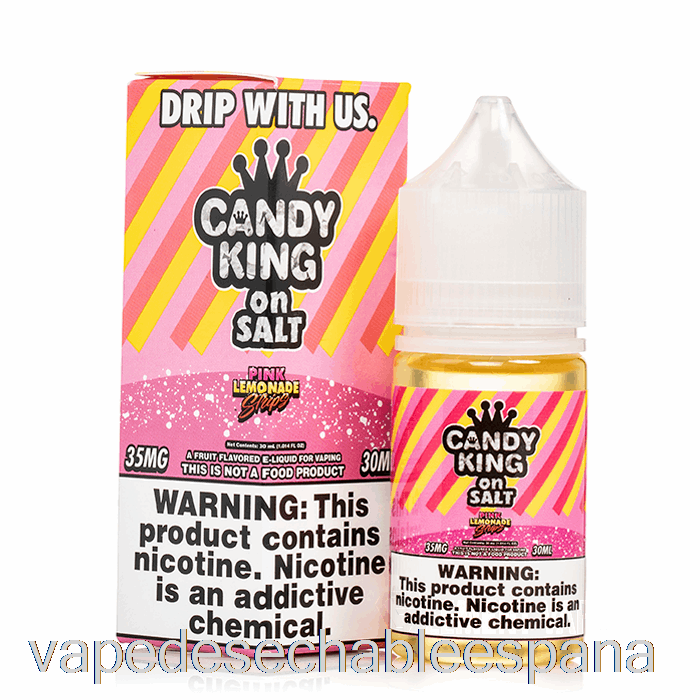 Vape Desechable España Tiras Limonada Rosa - Candy King Salts - 30ml 35mg